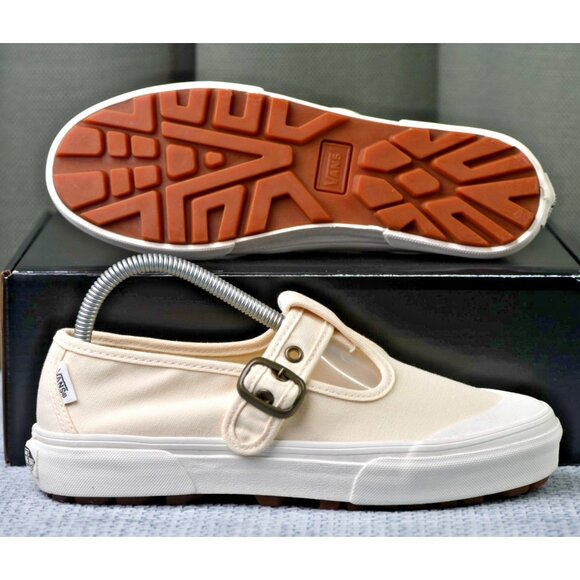 New! Size: 7.5 Women | Vans Style 93 Mary Jane Canvas Buckle Shoes Off White - Picture 6 of 13